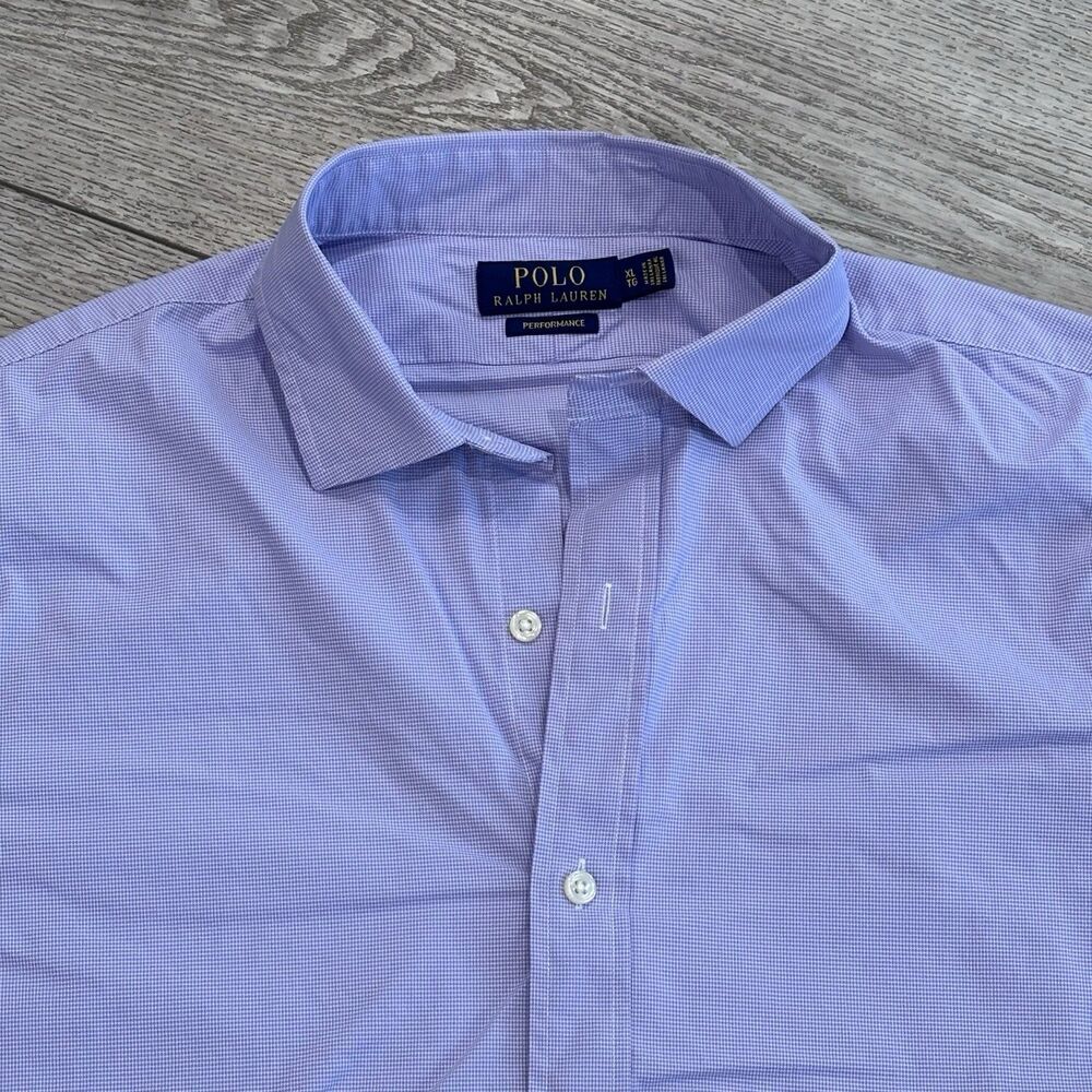 Polo Ralph Lauren Shirt Mens XL Purple Check Performance Classic Fit Button Up - Picture 3 of 8